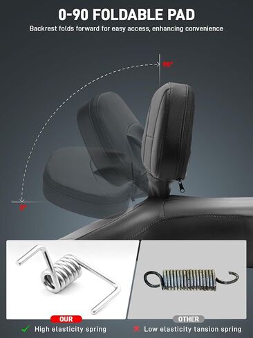 مسند ظهر للسائق، مسند ظهر للسائق قابل للتعديل، مسند ظهر للدراجة النارية مناسب لدراجة Harley Davidson Touring Road Glide Street Glide Road King Electra Glide 1997-2024 in Kuwait