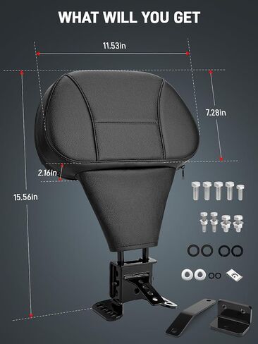 مسند ظهر للسائق، مسند ظهر للسائق قابل للتعديل، مسند ظهر للدراجة النارية مناسب لدراجة Harley Davidson Touring Road Glide Street Glide Road King Electra Glide 1997-2024 in Kuwait
