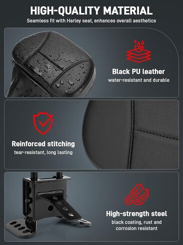 مسند ظهر للسائق، مسند ظهر للسائق قابل للتعديل، مسند ظهر للدراجة النارية مناسب لدراجة Harley Davidson Touring Road Glide Street Glide Road King Electra Glide 1997-2024 in Kuwait