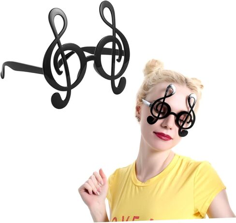 Music Notes Sunglasses Party Rave Glasses for Festival Black Creative Funny Note Glass in Saudi Arabia