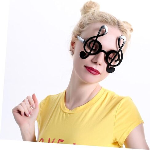 Music Notes Sunglasses Party Rave Glasses for Festival Black Creative Funny Note Glass in Saudi Arabia
