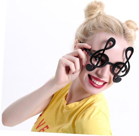 Music Notes Sunglasses Party Rave Glasses for Festival Black Creative Funny Note Glass in Saudi Arabia