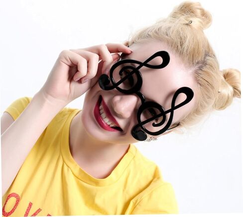 Music Notes Sunglasses Party Rave Glasses for Festival Black Creative Funny Note Glass in Saudi Arabia
