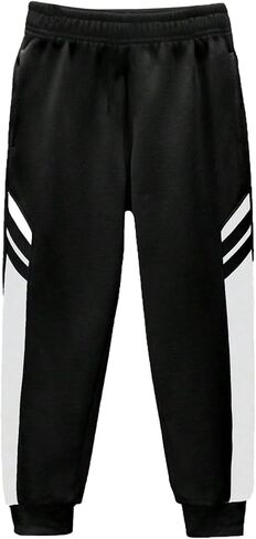 1 Piece Boys' Teenage Retro Casual Street Style Preppy Casual Athletic Color-Blocked Fleece-Lined Jogger Pants in Saudi Arabia