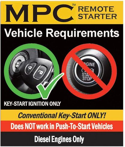 MPC Factory Fob Activated Remote Start Compatible with 2006-2007 Dodge Ram 1500 - Gas/Diesel - Includes T-Harness and USA Tech Support in Saudi Arabia