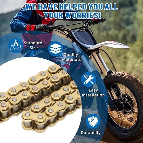 AUTOVIC Electric Dirt Bike Chain 58 Links #219SH Size for 48V Pro Electric Dirt Bikes (58 Links - Gold) in Saudi Arabia
