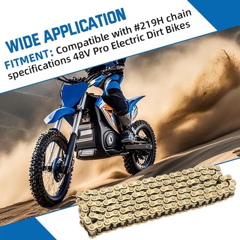 AUTOVIC Electric Dirt Bike Chain 58 Links #219SH Size for 48V Pro Electric Dirt Bikes (58 Links - Gold) in Saudi Arabia