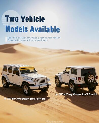 شريط شمسي للزجاج الأمامي من AUTOTEK لسيارة جيب رانجلر 2007-2017 ببابين و4 أبواب JK، شريط تظليل نافذة سهل التركيب بطبقتين، ملصقات تظليل نافذة مضادة للوهج والأشعة فوق البنفسجية لرانجلر غير محدود in Kuwait