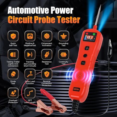 جهاز اختبار مسبار دائرة الطاقة CMTOOL، اختبار ضوء السيارات 9-30 فولت، اختبار صمام السيارة، اختبار الجهد الكهربي 0.3 فولت - 70 فولت، مكتشف قاطع الدائرة، أداة تنشيط المكونات in Saudi Arabia