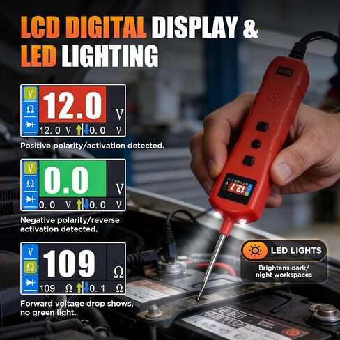 جهاز اختبار مسبار دائرة الطاقة CMTOOL، اختبار ضوء السيارات 9-30 فولت، اختبار صمام السيارة، اختبار الجهد الكهربي 0.3 فولت - 70 فولت، مكتشف قاطع الدائرة، أداة تنشيط المكونات in Saudi Arabia