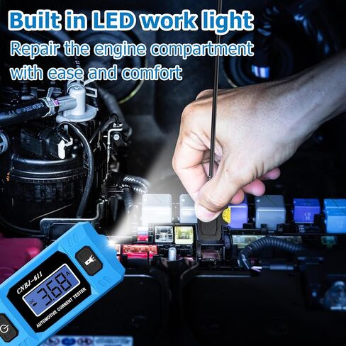 جهاز اختبار الصمامات والتتابع، جهاز اختبار أخطاء دائرة السيارات 12 فولت/24 فولت مع اختبار تيار عالي الدقة وشاشة LCD بإضاءة خلفية زرقاء، مكتشف قصير/مفتوح مع ضوء LED أمامي للسيارة والتشخيص الكهربائي للشاحنة in Kuwait