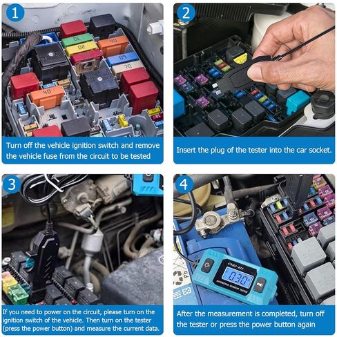 جهاز اختبار الصمامات والتتابع، جهاز اختبار أخطاء دائرة السيارات 12 فولت/24 فولت مع اختبار تيار عالي الدقة وشاشة LCD بإضاءة خلفية زرقاء، مكتشف قصير/مفتوح مع ضوء LED أمامي للسيارة والتشخيص الكهربائي للشاحنة in Kuwait