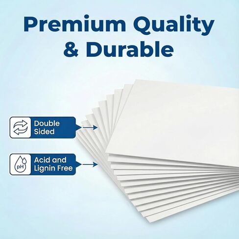 Rosmonde 25 Pack Poster Boards, Large 22"x28" White Poster Board Sheets, Extra Thick Presentation Poster Boards, Blank Graphic Display Vision Boards, DIY Signs, Crafts, Bulk Posterboards for All Uses in Kuwait