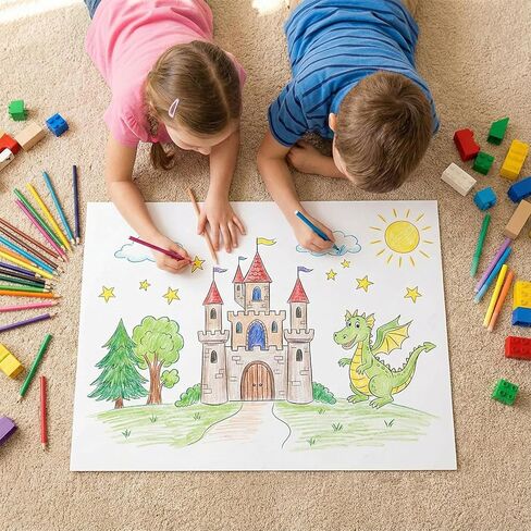 Rosmonde 25 Pack Poster Boards, Large 22"x28" White Poster Board Sheets, Extra Thick Presentation Poster Boards, Blank Graphic Display Vision Boards, DIY Signs, Crafts, Bulk Posterboards for All Uses in Kuwait