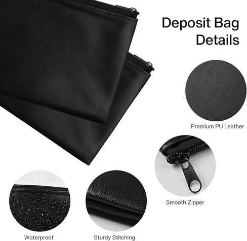 حقيبة النقود، وحقيبة النقود بسحاب، وحقائب البنك، ومحفظة النقود، وحقيبة تخزين العملات المعدنية لإيصالات مستحضرات التجميل، باللون الأسود in Kuwait