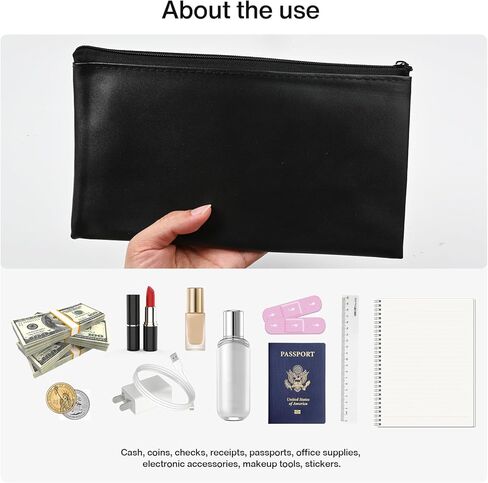 حقيبة النقود، وحقيبة النقود بسحاب، وحقائب البنك، ومحفظة النقود، وحقيبة تخزين العملات المعدنية لإيصالات مستحضرات التجميل، باللون الأسود in Kuwait