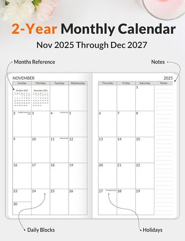 SUNEE Pocket Calendar May 2026 to June 2028 - Two Year Monthly Planner Small Calendar 3.5" x 6" Organizer for Daily & Yearly Schedule - Compact Agenda Notebook for School, Work, Women, Colorful Floral in Saudi Arabia