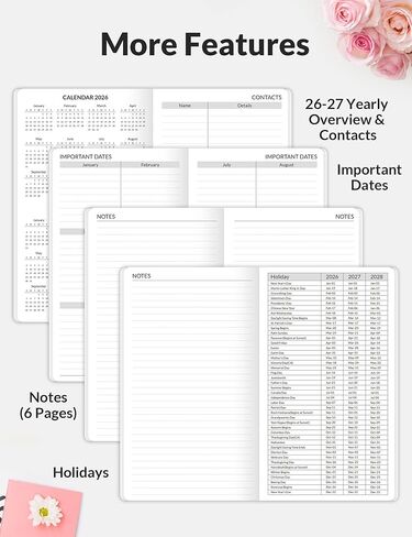 SUNEE Pocket Calendar May 2026 to June 2028 - Two Year Monthly Planner Small Calendar 3.5" x 6" Organizer for Daily & Yearly Schedule - Compact Agenda Notebook for School, Work, Women, Colorful Floral in Saudi Arabia