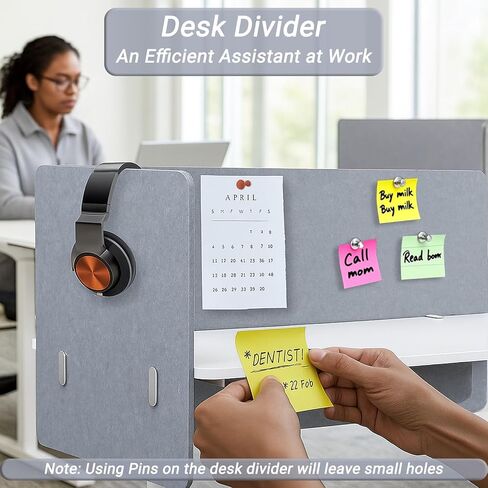 لوحة خصوصية مقسمة للمكتب من Vandebiao - قسم سطح مكتب مقاس 40 × 24 بوصة للمكتب والمنزل - رمادي in Kuwait