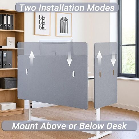 لوحة خصوصية مقسمة للمكتب من Vandebiao - قسم سطح مكتب مقاس 40 × 24 بوصة للمكتب والمنزل - رمادي in Kuwait