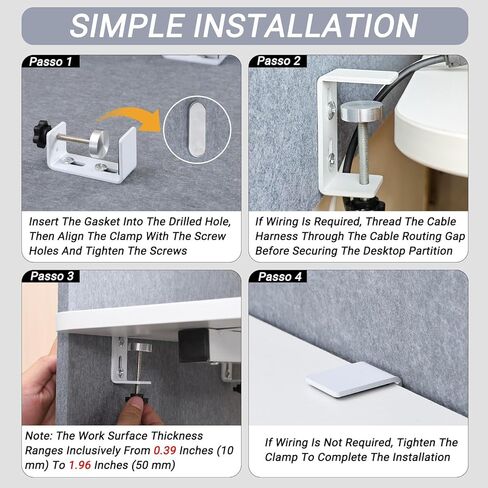 لوحة خصوصية مقسمة للمكتب من Vandebiao - قسم سطح مكتب مقاس 40 × 24 بوصة للمكتب والمنزل - رمادي in Kuwait