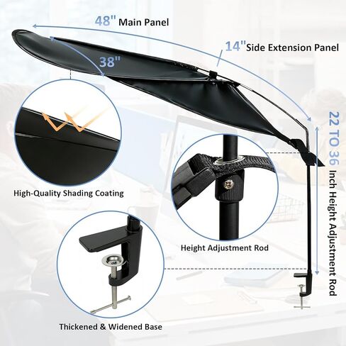 Large Office Cubicle Shade, Desk Shade for Cubicle to Block Light, Adjustable Desk Umbrella for Computer Monitor Glare Reduction – Blocks Overhead Light & AC Airflow Cubicles Accessories in Kuwait