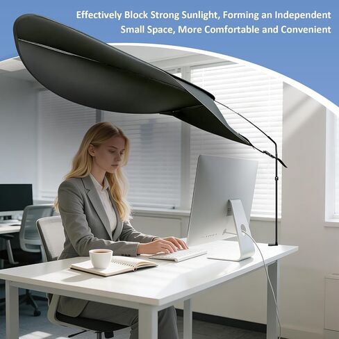 Large Office Cubicle Shade, Desk Shade for Cubicle to Block Light, Adjustable Desk Umbrella for Computer Monitor Glare Reduction – Blocks Overhead Light & AC Airflow Cubicles Accessories in Kuwait