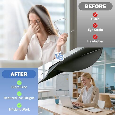 Large Office Cubicle Shade, Desk Shade for Cubicle to Block Light, Adjustable Desk Umbrella for Computer Monitor Glare Reduction – Blocks Overhead Light & AC Airflow Cubicles Accessories in Kuwait