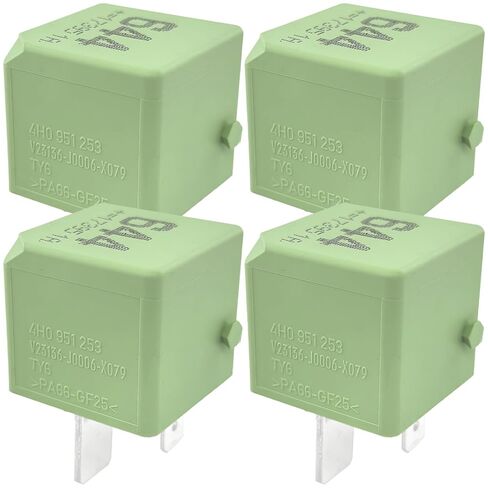 644 Relay 4H0951253 V23136-J0006-X079 (4-Pack) 12V 40A 4-Pin SPST Automotive Power Relay Compatible with Volkswagen Jetta GTI Tiguan Passat and Fits Audi A4 Q5 A6 Fixes P0688 P0230 Stalling in Saudi Arabia