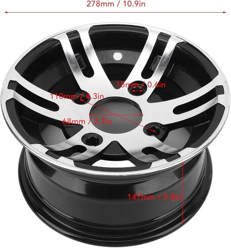 ATV Wheel Rim Aluminum Alloy 10 Inch Universal High Strength Silver for Four Wheel ATVs and Carts in Saudi Arabia