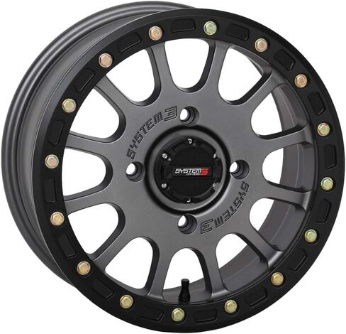 System 3 SB-5 Beadlock 14x7 ATV/UTV Wheel - Gun Metal (4/156) 5+2 [14S3-5656] in Saudi Arabia