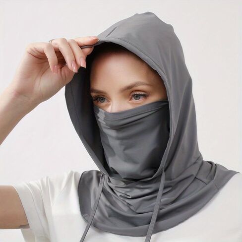 Breathable Full Face Cover for Men Women, Lightweight Polyester Protective Face Mask for Cycling Motorcycle Running, Unisex Wind Dust One Color in Saudi Arabia