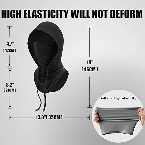 Breathable Full Face Cover for Men Women, Lightweight Polyester Protective Face Mask for Cycling Motorcycle Running, Unisex Wind Dust One Color in Saudi Arabia