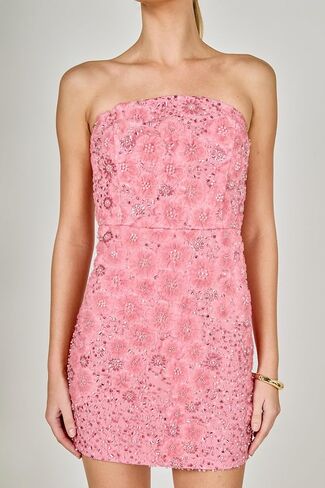 endless rose Women's Sequin Lace Strapless Mini Dress in Saudi Arabia