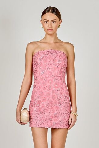 endless rose Women's Sequin Lace Strapless Mini Dress in Saudi Arabia