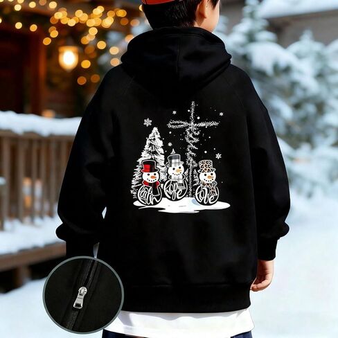 1-Piece Boys' & Teen Boys' High-Street Trendy Cool Back Print Versatile Autumn & Winter Fleece Jacket in Saudi Arabia
