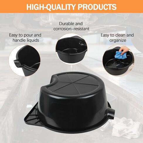 2 Gallon (8L) Portable Oil Drain Pan, Heavy-Duty Motor Oil Drip Catcher Pan for Automotive, Lawn Mower, ATV Oil Change （1 Pcs） in Kuwait