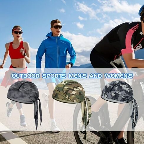 3PCS Camouflage Skull Beanie Unisex Quick-Dry Breathable Mesh Cap Lightweight Multi-Color Headwrap for Hiking Fishing Cycling in Saudi Arabia