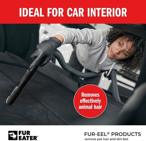 أداة إزالة شعر الحيوانات الأليفة FUR-EEL PRO 2.0 كومبو لتفصيل السيارة | مرفق فراغ عالمي لشعر الكلاب والقطط | يناسب خراطيم 1-1/4 بوصة و1-3/8 بوصة | رأس مطاطي ناعم قابل للاستبدال | قابل للغسل وقابل لإعادة الاستخدام in Kuwait