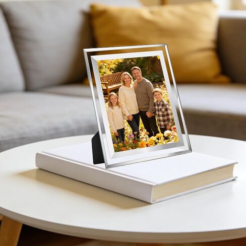 6 إطارات شهادات زجاجية مقاس 8.5 × 11، إطار صورة فضي مجمع، إطار درجة دبلوم شفاف لسطح الطاولة، ديكور مكتب المنزل، العرض أفقيًا أو رأسيًا in Kuwait