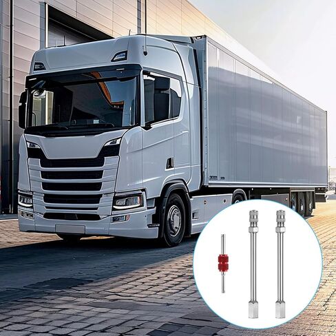 2 PCS Valve Stem Extenders, 5.9inch Wheel Tire Valve Extension Rod with Red Air Valve, Chrome Air Tyre Stem Extender for Car Truck Motorcycle RV ATV Mowers in Saudi Arabia