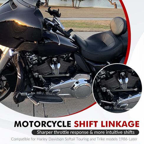 رابط ناقل الحركة باللون الأسود، رابط ناقل الحركة للدراجات النارية متوافق مع Harley Davidson Street Glide Electra Glide Tri Glide Road King 1986-2026 (أسود لامع) in Kuwait