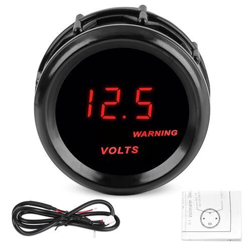 DC12V Voltmeter Red Digital LED Volt Gauge Voltage Meter Kit 2inch 52mm for Boat Marine Car Truck Vehicle Automotive in Kuwait