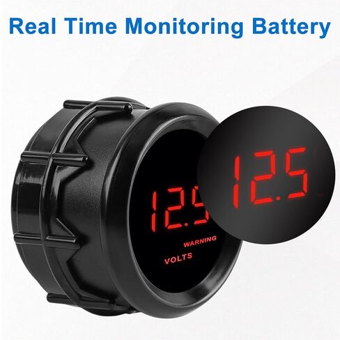 DC12V Voltmeter Red Digital LED Volt Gauge Voltage Meter Kit 2inch 52mm for Boat Marine Car Truck Vehicle Automotive in Kuwait
