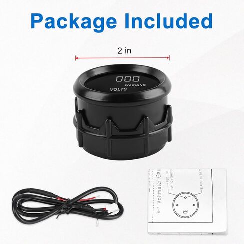 DC12V Voltmeter Red Digital LED Volt Gauge Voltage Meter Kit 2inch 52mm for Boat Marine Car Truck Vehicle Automotive in Kuwait