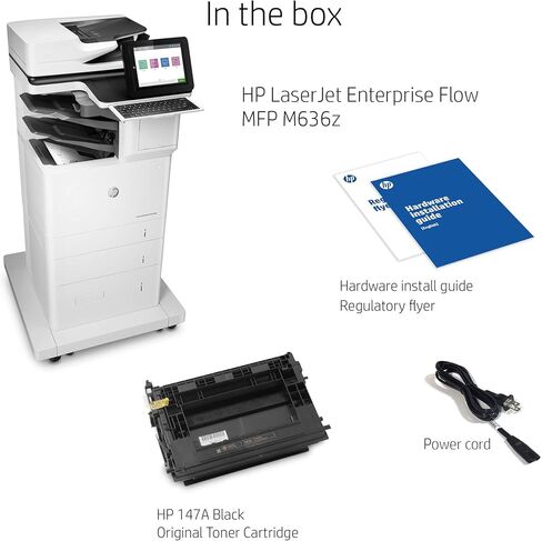 HP LaserJet Enterprise Flow MFP M636z Monochrome All-in-One Printer with Built-in Ethernet, 2-Sided Printing, high-Capacity Input Feeder, Wheeled Stand & 3-bin Stapler/Stacker (7PT01A) in Saudi Arabia