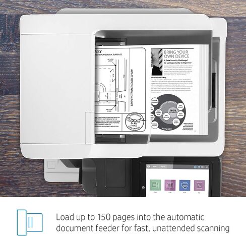 HP LaserJet Enterprise Flow MFP M636z Monochrome All-in-One Printer with Built-in Ethernet, 2-Sided Printing, high-Capacity Input Feeder, Wheeled Stand & 3-bin Stapler/Stacker (7PT01A) in Saudi Arabia