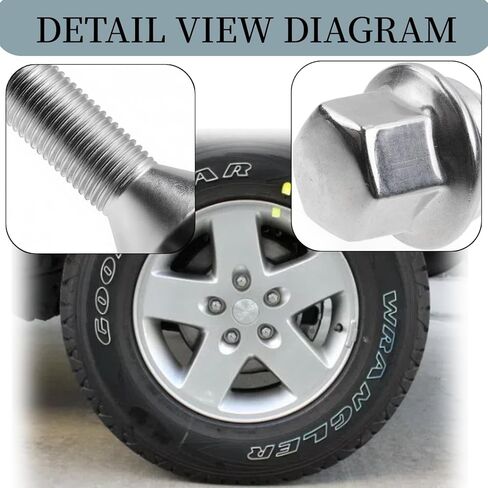 مجموعة مسامير العروة M12x1.25 متوافقة مع Je-ep Compass Cherokee Renegade، مسمار صواميل العروة لسيارة Fiat 500 Dodge Dart Chrysler 200، استبدال مسامير عجلة الساق 28 مم OE 611-005 6511051AA in Kuwait