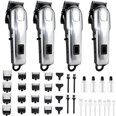 4 Pack Hair Clippers for Men Cordless Clippers for Hair Cutting Rechargeable Beard Hair Trimmer LED Display in Kuwait