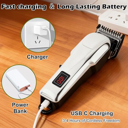 4 Pack Hair Clippers for Men Cordless Clippers for Hair Cutting Rechargeable Beard Hair Trimmer LED Display in Kuwait